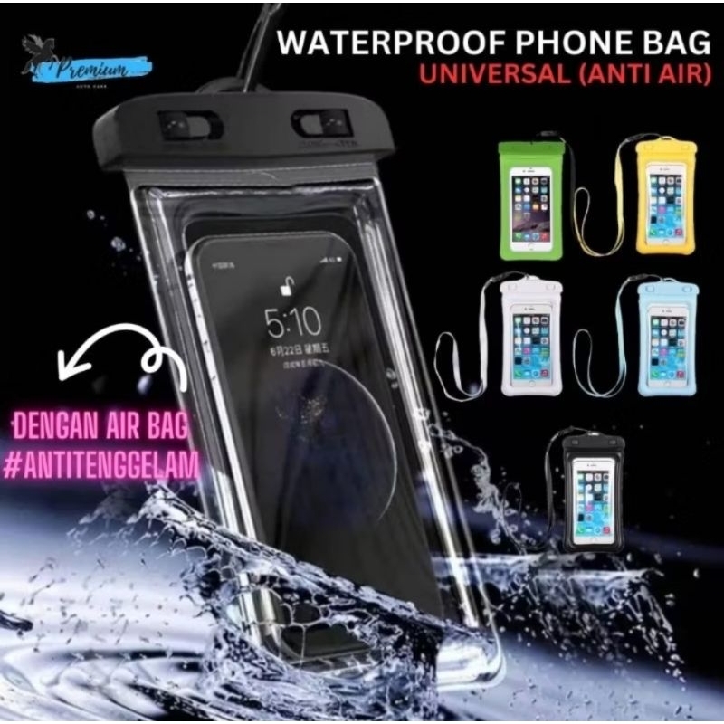 BHZ - Case Cover Pelindung Tas Plastik HP Smartphone Anti Air Hujan 4-7 inch XL Jumbo