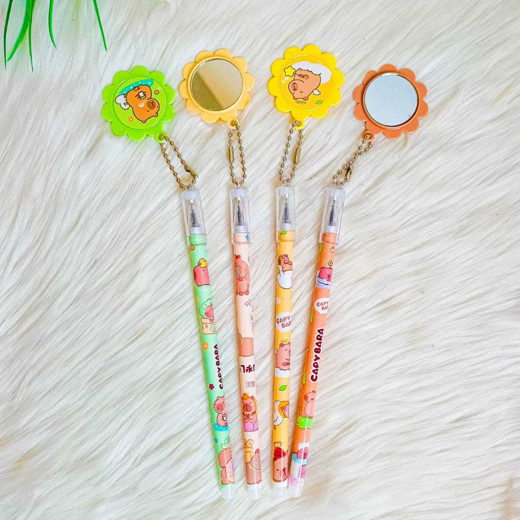 

RB (12 Pcs) PULPEN GANTUNGAN CERMIN Capybara Kapibara Pen Pena Bolpen Cappybara Alat Tulis