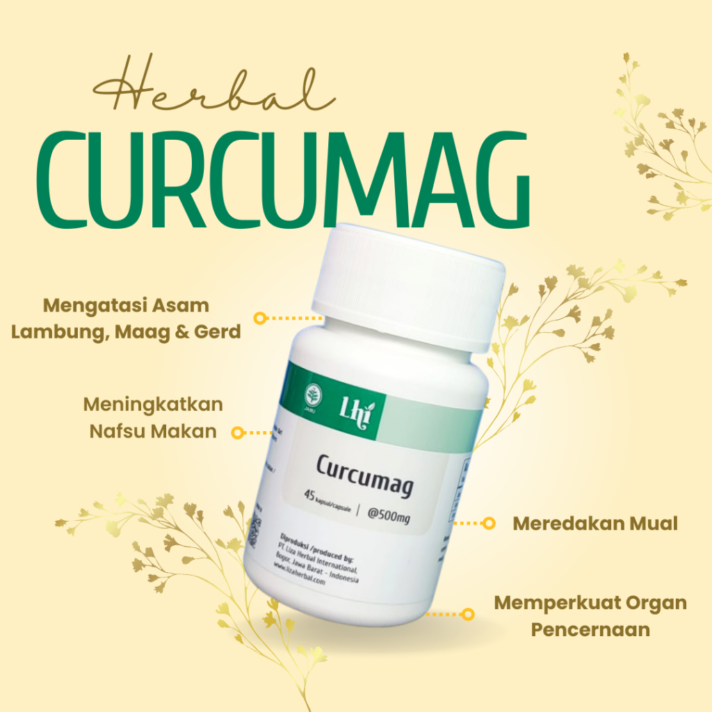 Curcumag Herbal Alami Atasi Maag, GERD & Asam Lambung - Pilihan Obat Lambung Terbaik, Original