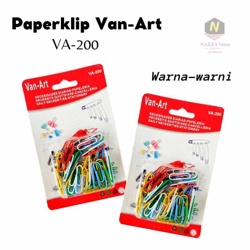 

1 PAK TRIGONAL CLIP WARNA VAN-ART TRIGONAL CLIPS MURAH KLIP PENJEPIT KERTAS