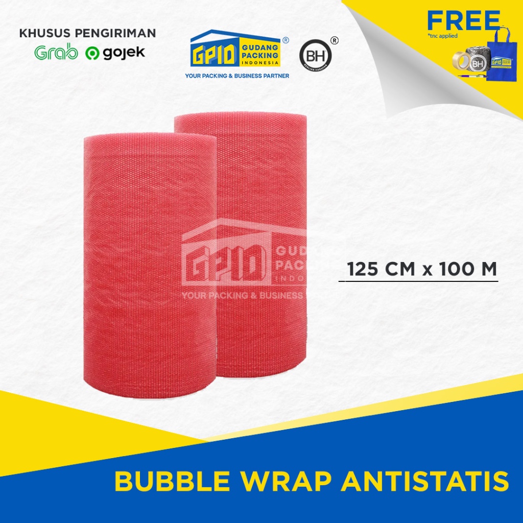 

(GOSEND/GRAB) Bubble Wrap Pink Anti Statis 125cm x 100 m