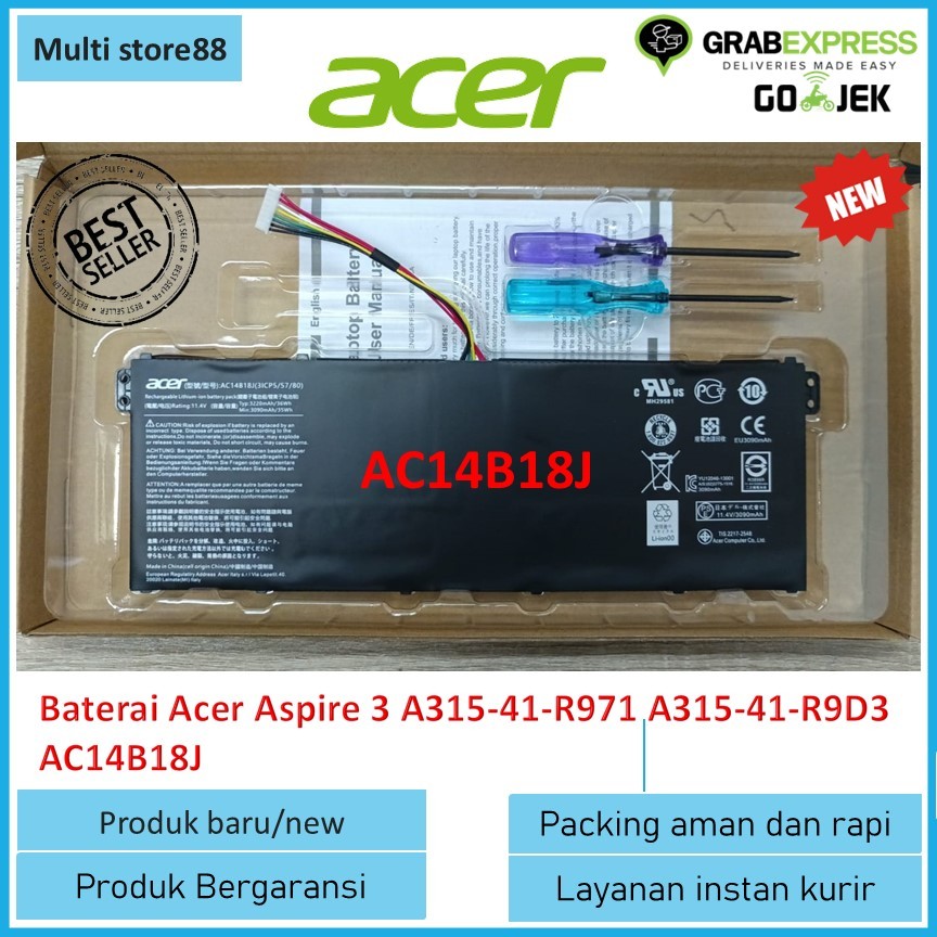 BATERAI ACER ASPIRE 3 A315-41-R971 AC14B18J Orignal