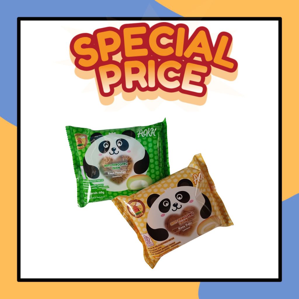 

AOKA BUN Panda 60gr Roti Aoka Panggang Isian Aneka Rasa