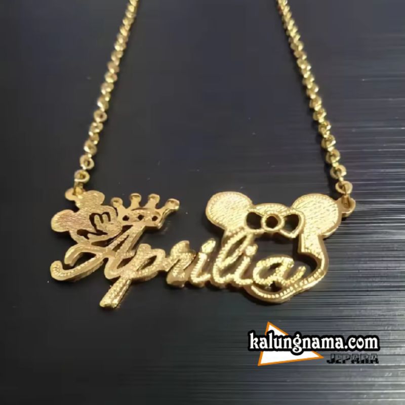 Kalung nama titanium anti karat kalung nama anak