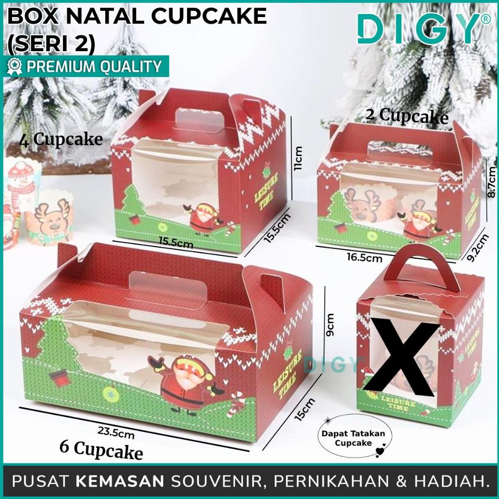 

Box cupcake natal/Kotak Cupcake Natal / Cupcake Box Tatakan / Christmas Box Mini / Cake Box Kraft Kotak Kemasan kue cookies natal