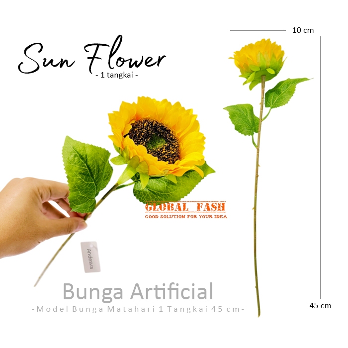 Bunga Matahari 1 Tangkai / Sun Flower Artificial Buket Bunga / Bunga Hias Plastik Matahari 1 Tangkai