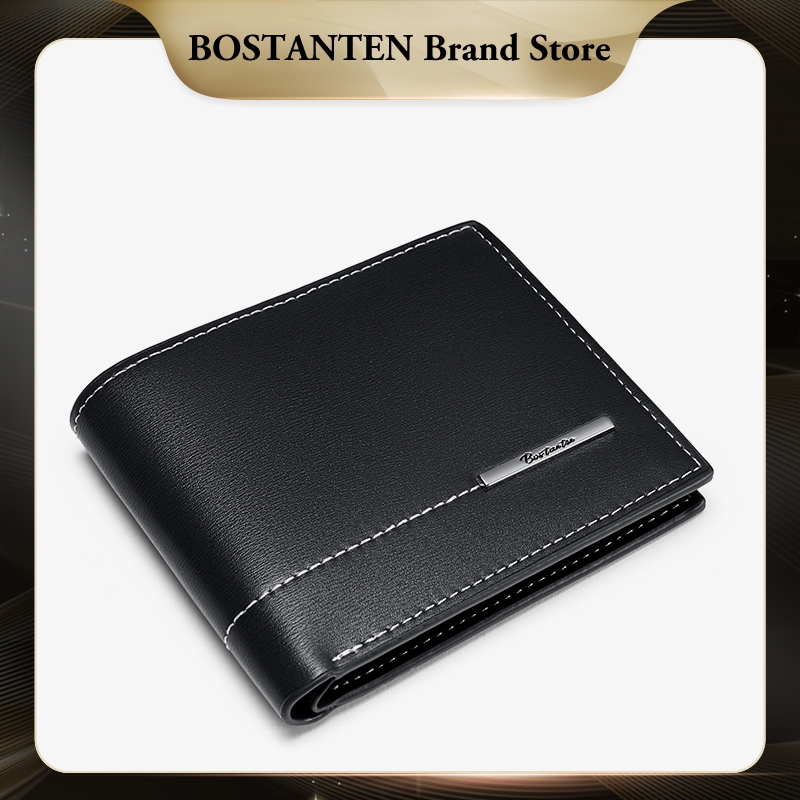 BOSTANTEN Dompet Lipat Pria Kulit PU Hitam/Kopi BSB0624217