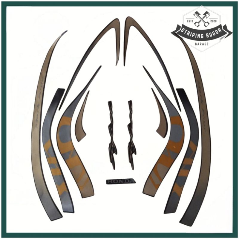 stiker striping motor honda scoopy 2021 grey brown list body standar terbaik termurah
