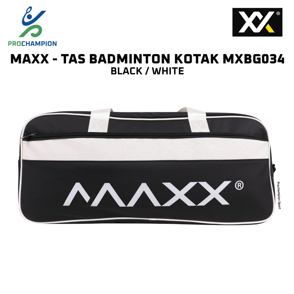 New  Tas Kotak Badminton MAXX MXBG 034 Tas Maxx MXBG034 Black White