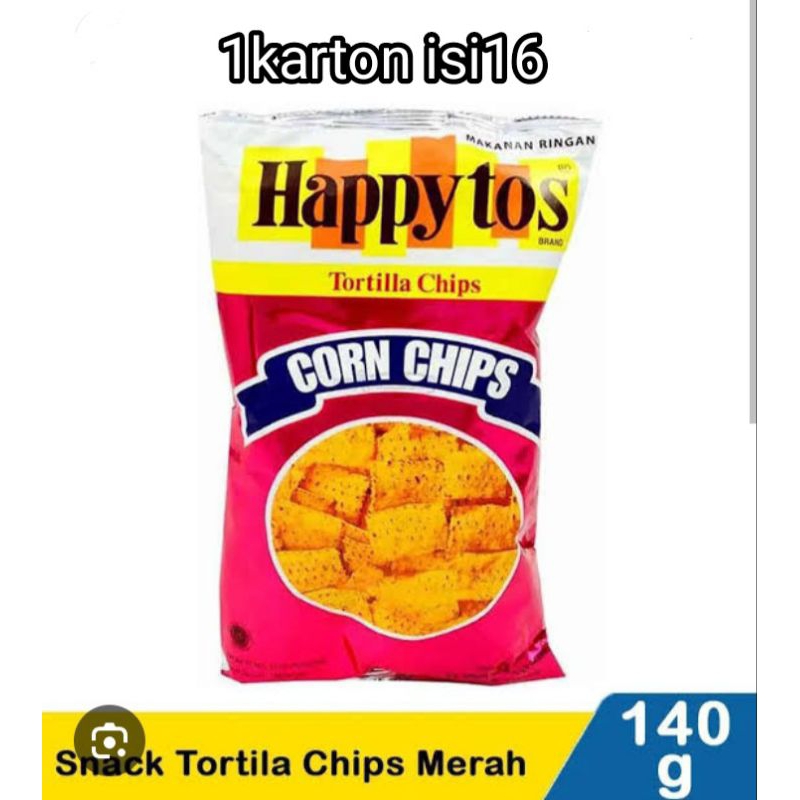 

(1 karton isi 16Pcs) HAPPYTOS 140gr Tortilla Chips