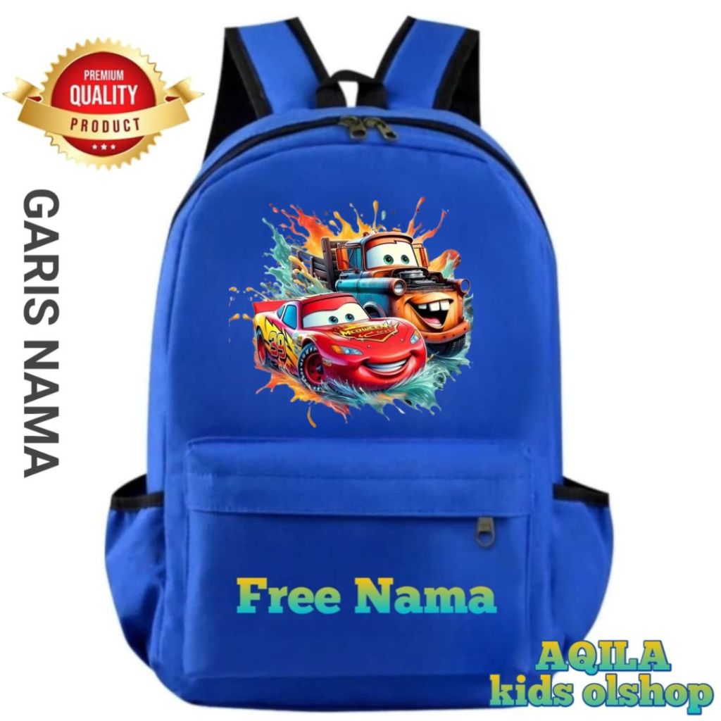 tas cars ransel tas sekolah anak motif mobil cars