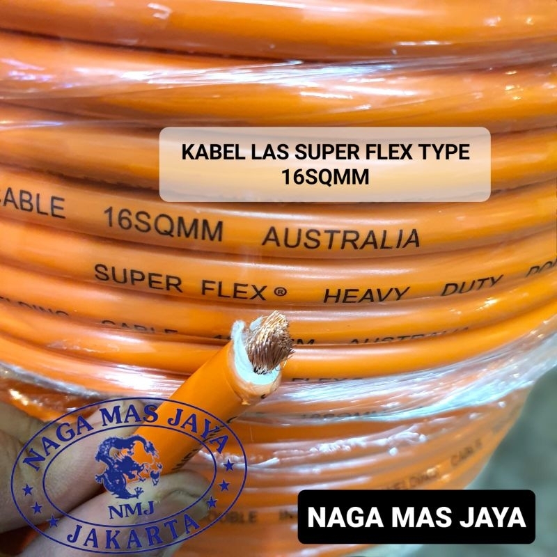 KABEL LAS SUPER FLEX 16MM FULL TEMBAGA / KABEL LAS SUPERFLEX 16MM