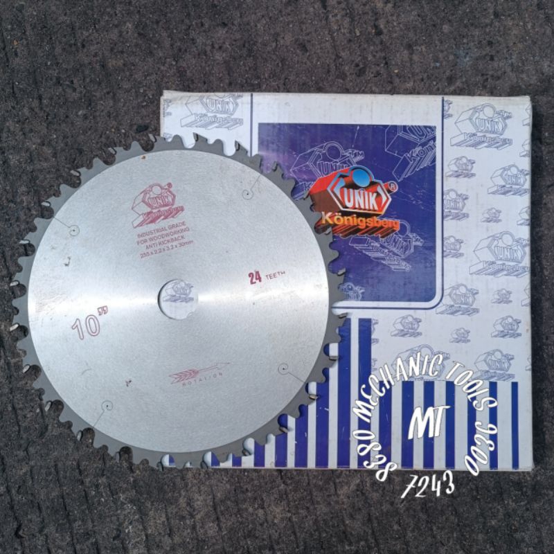 Gergaji Kayu 10 inch 24 T Unik Konigsberg Circular saw blade 10 inchi 24 Teeth for woodworking