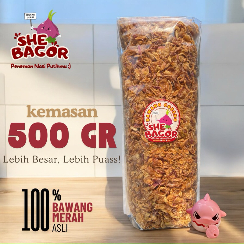 

SHEBAGOR Bawang Goreng Brebes Renyah Gurih 500 1000 gr 1/2 1 kg