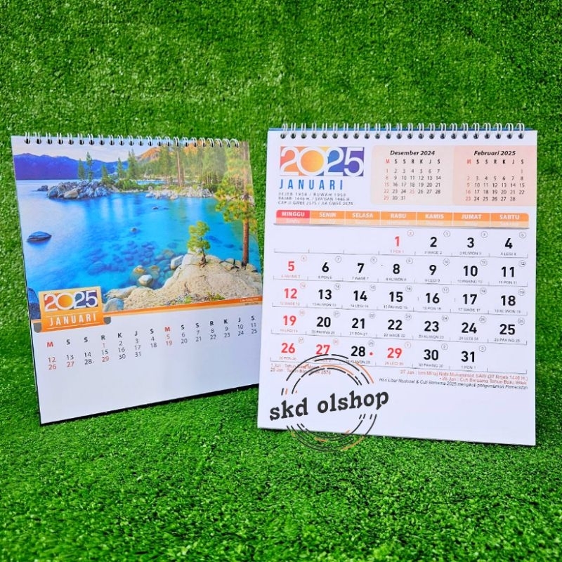 

kalender meja executive 2025 km 102 pemandangan alam dunia ukuran besar 21x24 cm(terima castume cetak merek)