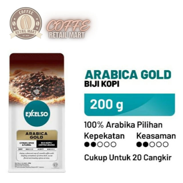 

Excelso Kopi Arabica Gold Biji 200G