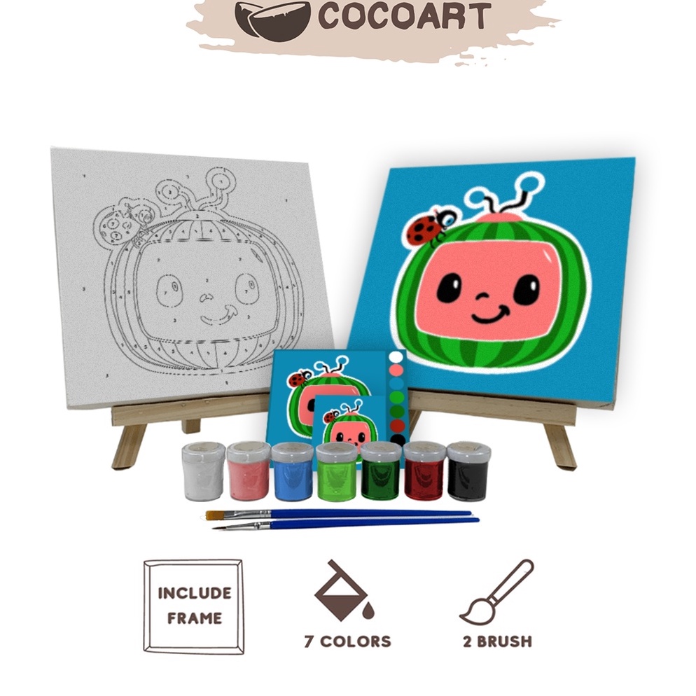 

KODE P37H Paint By Number Kit Comelon Coartid I Kanvas 2 x 2 cm