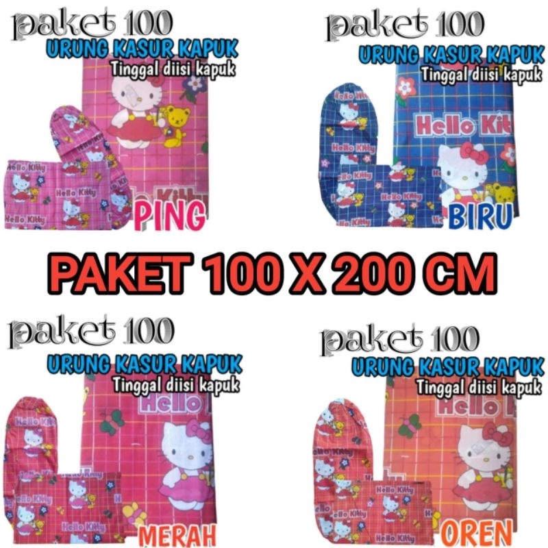 (SATU SET 100x200) URUNG KASUR KAPUK+URUNG BANTAL KAPUK+URUNG  GULING KAPUK