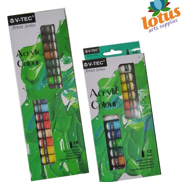 

KODE K34W VTEC Acrylic Colour set 18 warna x 6ml tube