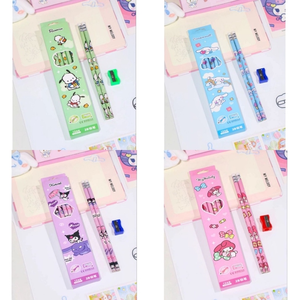

Hemat 25 Sekarang Pensil 2B Sanrio isi 12 Pcs Free Rautan Lucu Karakter Hello Kitty My Melody Pochacho Kuromi Cinnamoroll Box isi 12Pcs A119
