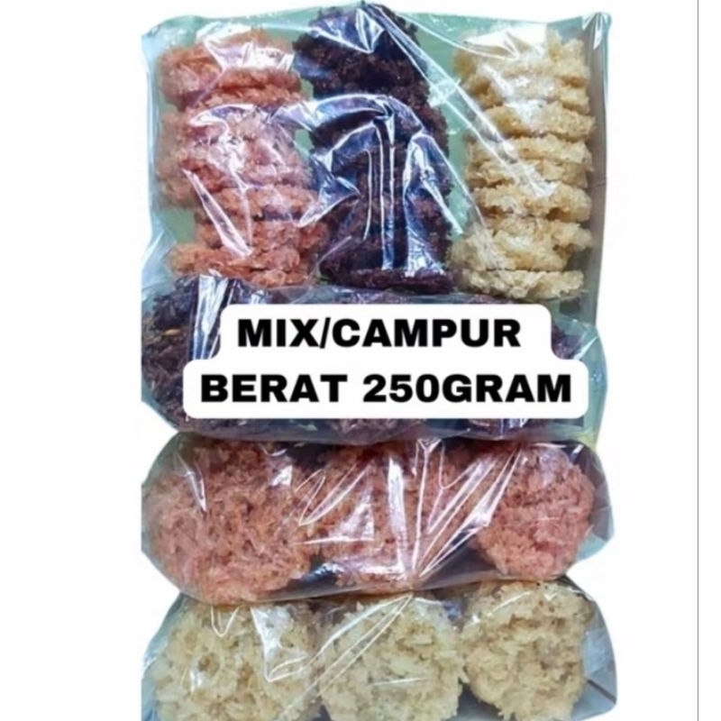 

mix/campur 15pcs rengginang ketan asli mentah khas Bogor