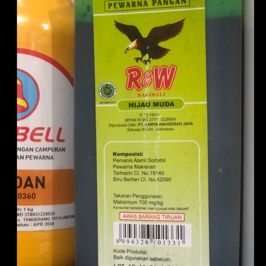 

Rajawali Hijau Muda / Pewarna Makanan Hijau Muda 1 Kg