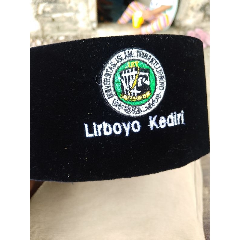 SONGKOK kopyah   PECI HITAM LOGO CUSTOM PESANTREN MADRASAH SEKOLAHAN
