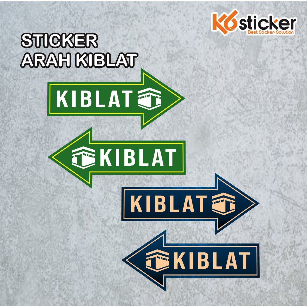 

STIKER VINYL PETUNJUK ARAH KIBLAT ANAK PANAH LAMINASI GLOSSY