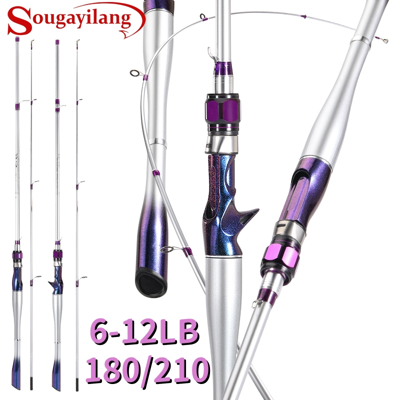 Sougayilang Joran Pancing 180-210cm 6-12LB Portabel 2 Bagian  UL Carbon Pancingan