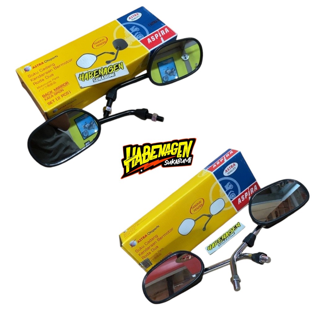 kaca spion sepion aspira kualitas ori drat 14 tangkai pendek krom crom chrome retro klasik classic c