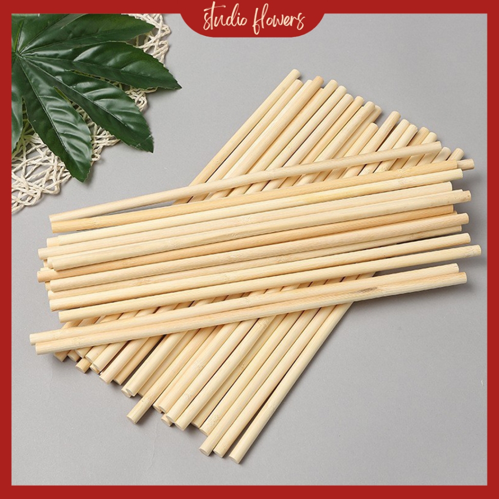 Dowel Stik Kayu Ramin 6mm Stik Kayu Bulat Buket Bunga Dowel Kayu Ramin KB53