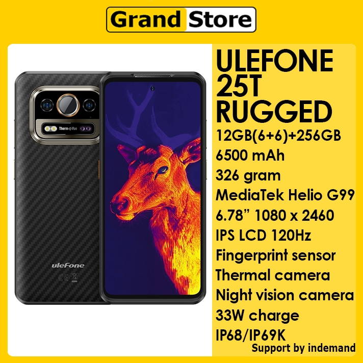 Ulefone Armor 25T 4G Thermal Imaging Night Vision Camera 6500mAh Android 14 Rugged smartphone