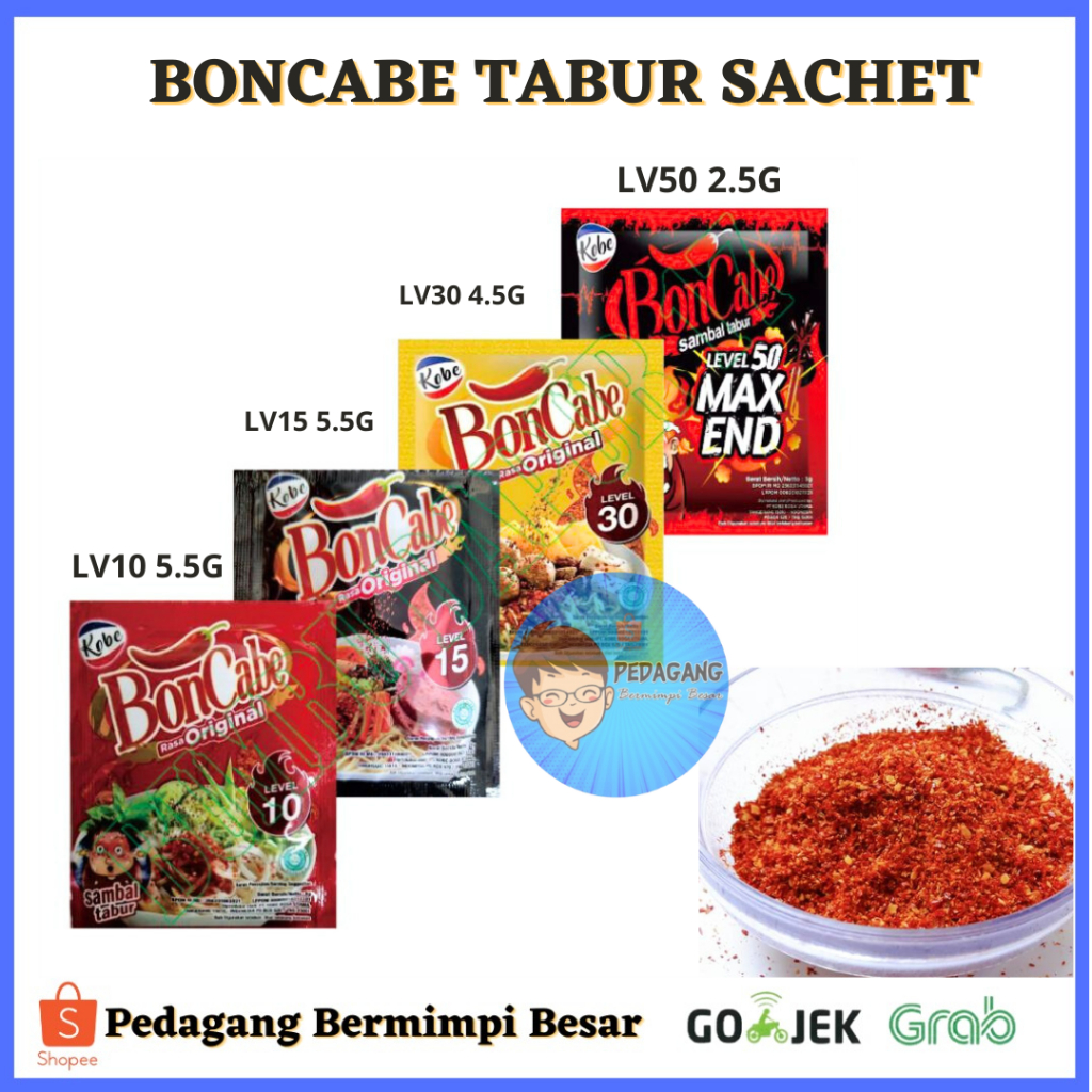 

BONCABE SACHET TABUR ISI 24SACHET /BONCABE SACHET / BON CABE SACHET SAMBAL TABUR / SAMBAL TABUR SACHET.
