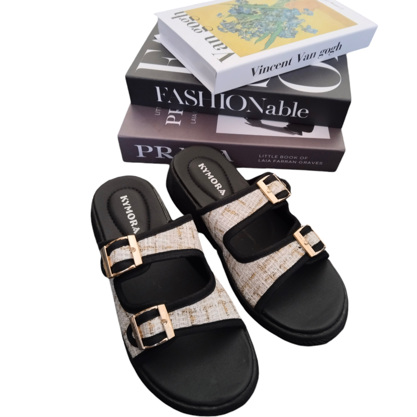 KYMORA - SANDAL WEDGES WANITA / SANDAL SLOP KOREAN STYLE