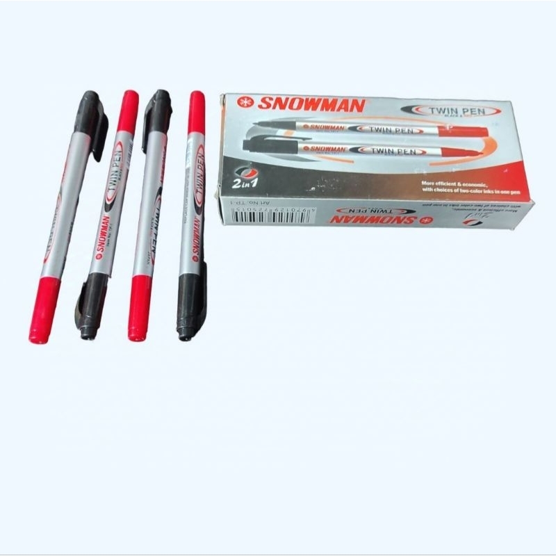 

spidol twinpen SNOWMAN spidol 2 warna twin pen merah hitam
