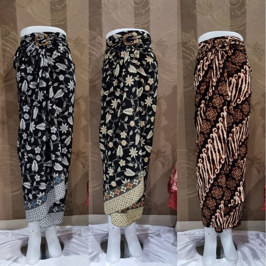 Rok Kain Lilit Bawahan Kebaya Modern Hitam dan Grey Dan Lainnya