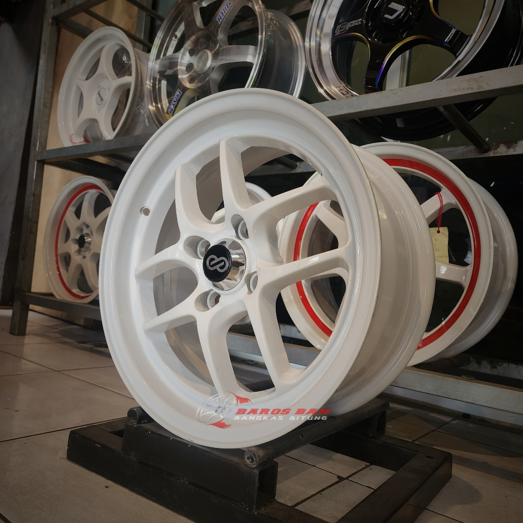 Velg mobil ring 15 lebar 65 putih pcd 4x100 |pelek mobil brio agya ayla sigra dll