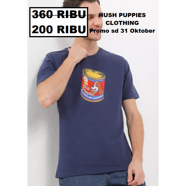 Kaos Pria Hush Puppies tshirt sale seri CANNED 100% Original Store