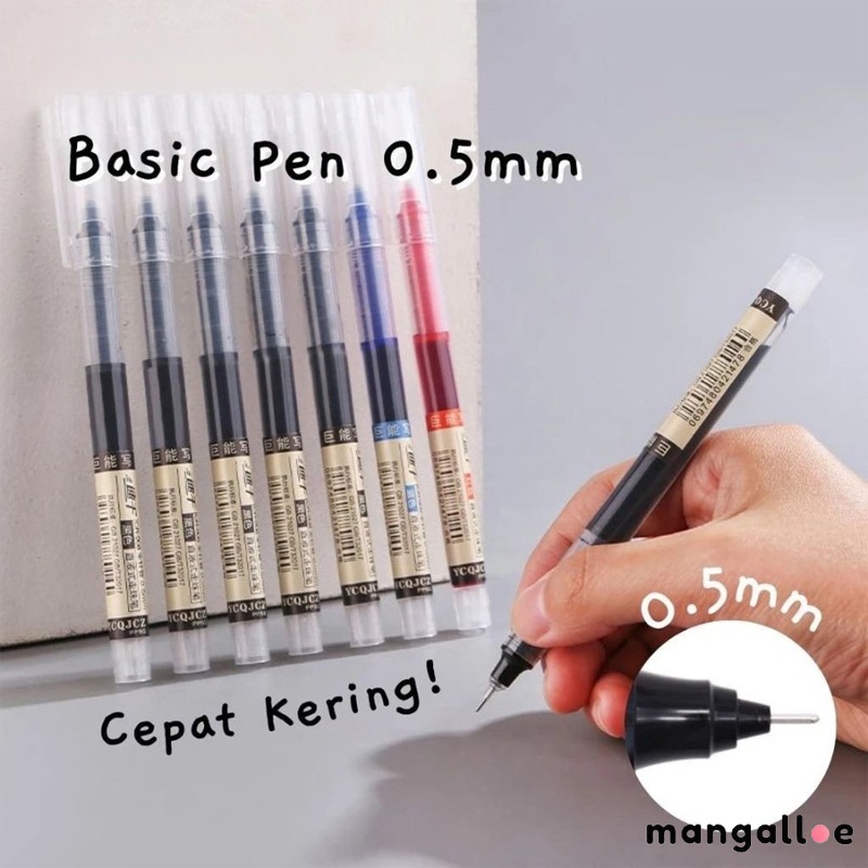 

✨COD Pulpen 0.5mm Hitam Bolpoin Cair Tabung Jarum Penuh Pena NonBrand Ujian Siswa Kapasitas Besar Bolpoin Gel Cepat Kering -MG