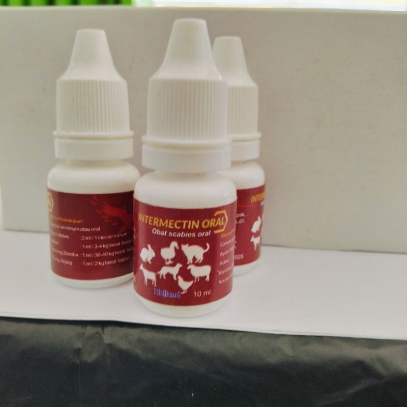 intermectin oral 10ml, obat cacing, scabies langsung minum/tetes