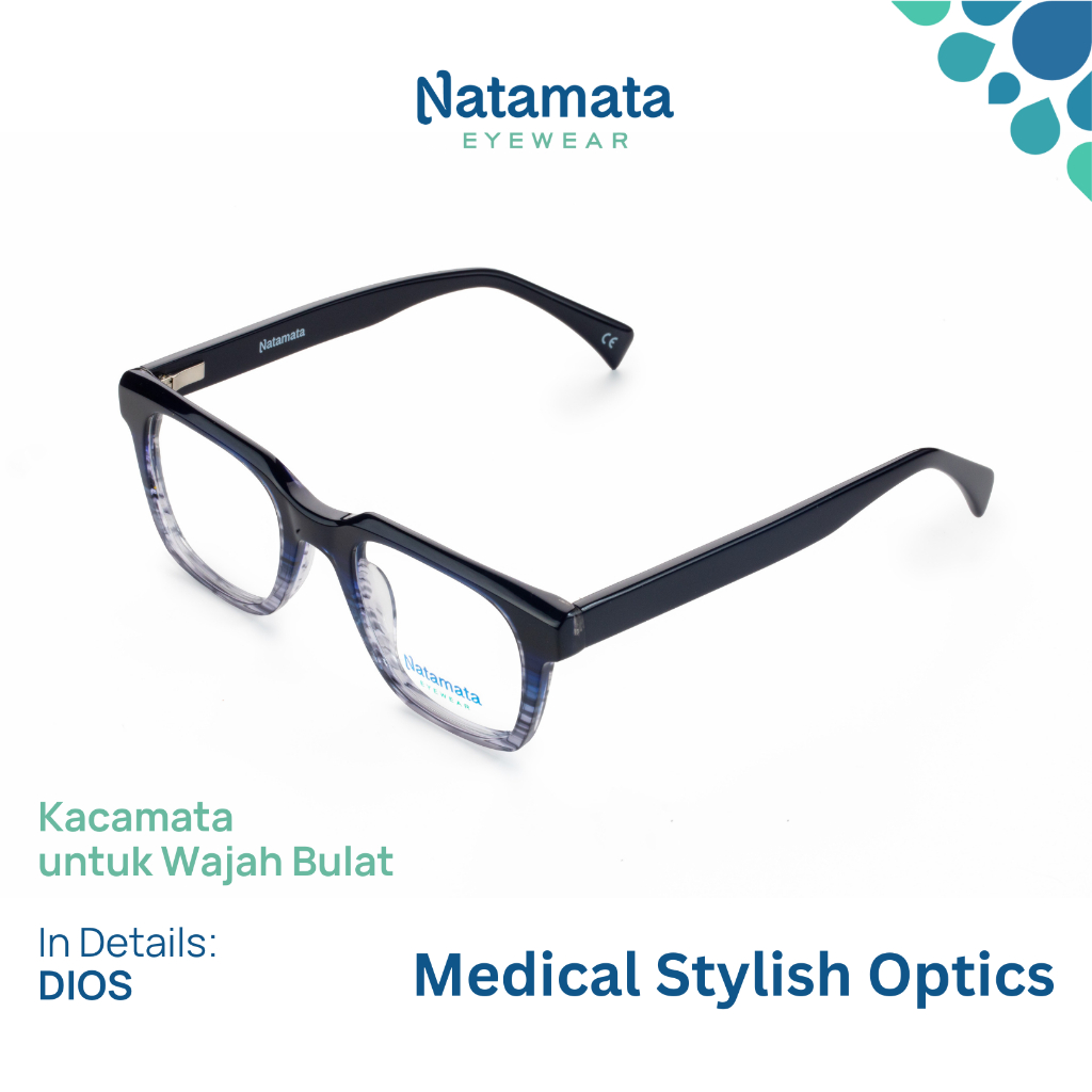 Natamata Face Shape: Frame Dios - Kacamata untuk Wajah Bulat - Anti Radiasi/Photochromic/Bluechromic