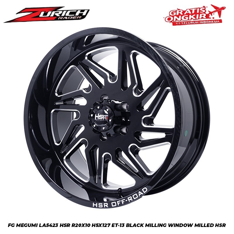 Velg Mobil Wrangler Sahara Rubicon Ring 20 Pelek Hsr Wheel Fg Megumi Pcd 5x127 Black