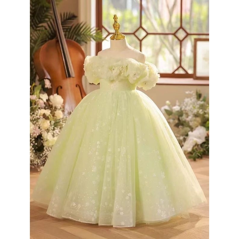 gaun/dress natal sabrina hijau sage premium