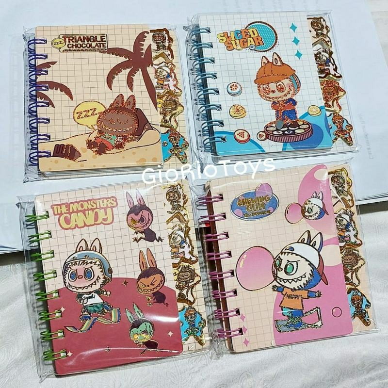 

Notebook Ring Mini A7 Karaktek Labubu Buku Memo Ring Hard Cover Buku Catatan Ring / Ring Book Mini A7 / Buku Notes Lucu