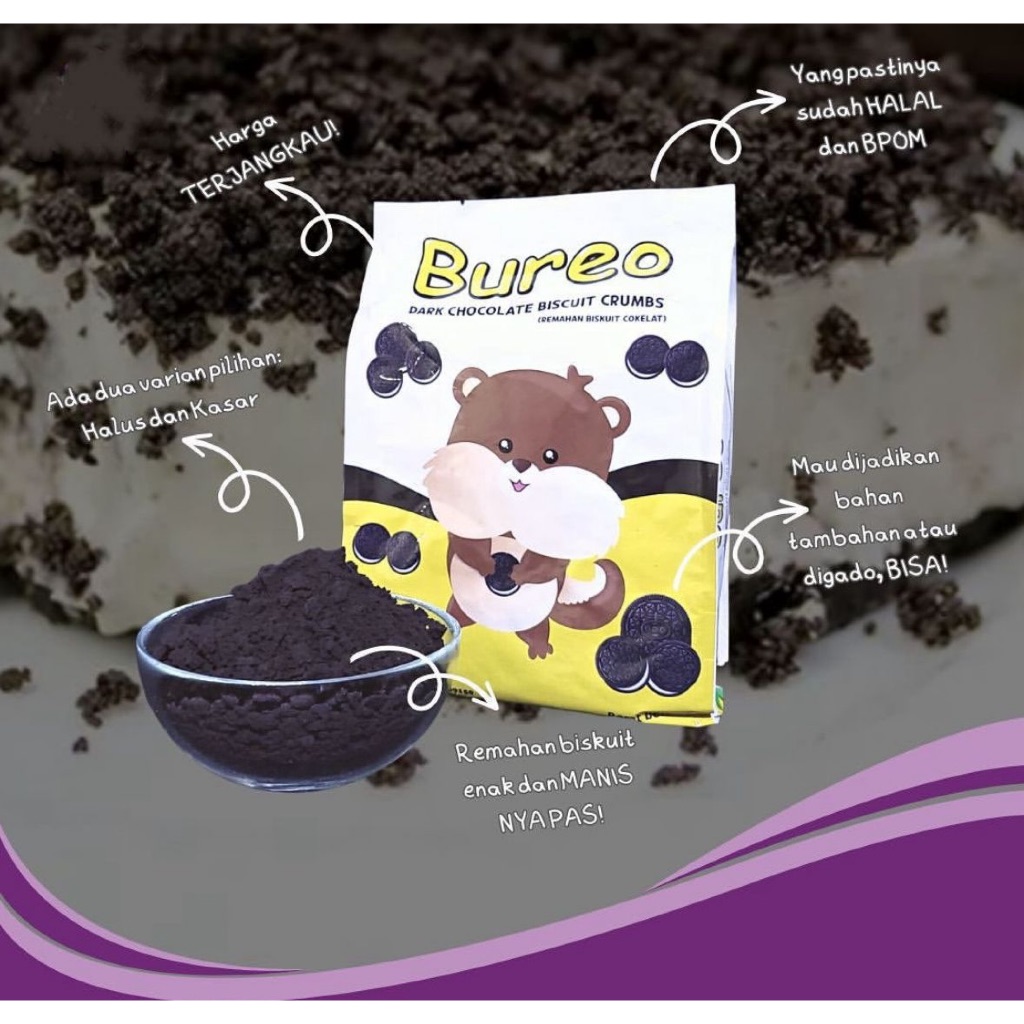 

Bureo Cookie Crumb / Remahan Biskuit Oreo Topping 1 kg