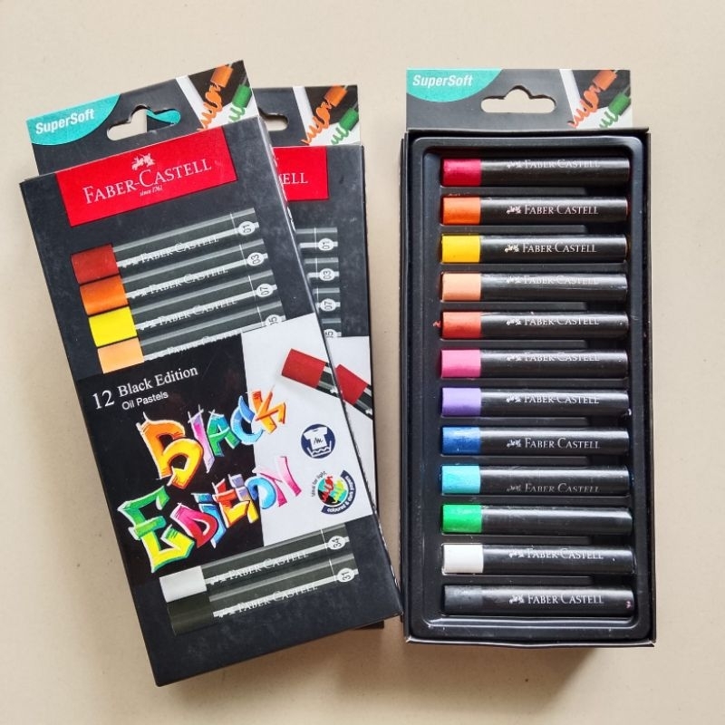 

Crayon Oil Pastel Faber Castell 12 Warna Black Edition ( Set ) [ Original ]