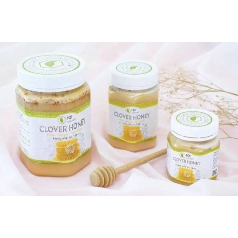 

madu clover honey 1kg,500gr,250gr exp 2026 free sendok kayu