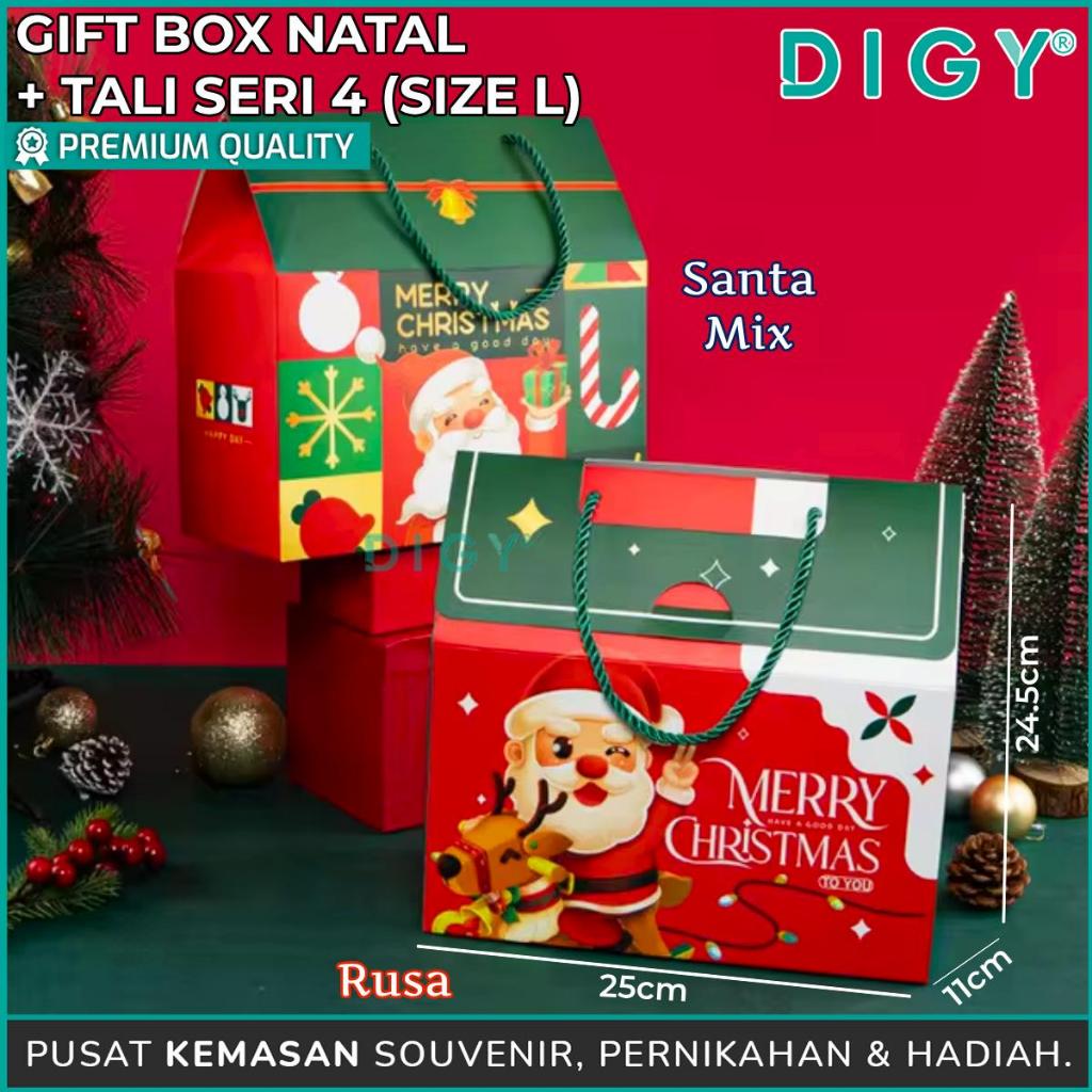 

Kotak Box Souvenir Hampers + Tali /Gift Box Natal + Tali / Box Kue Cookies Christmas/Kotak Hampers Natal / Gable Box Jinjing kue / Tas Hadiah Natal