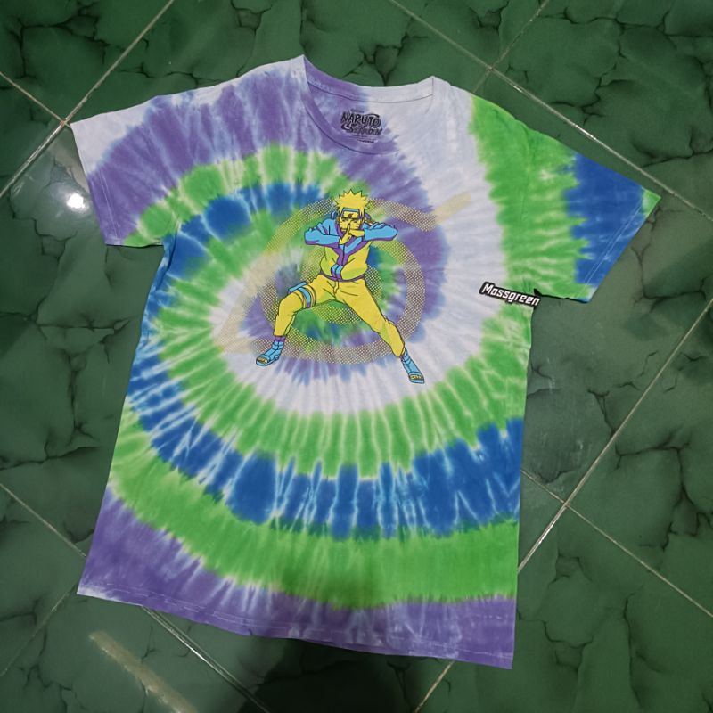 kaos Naruto tie dye Tag official vintage ,M
