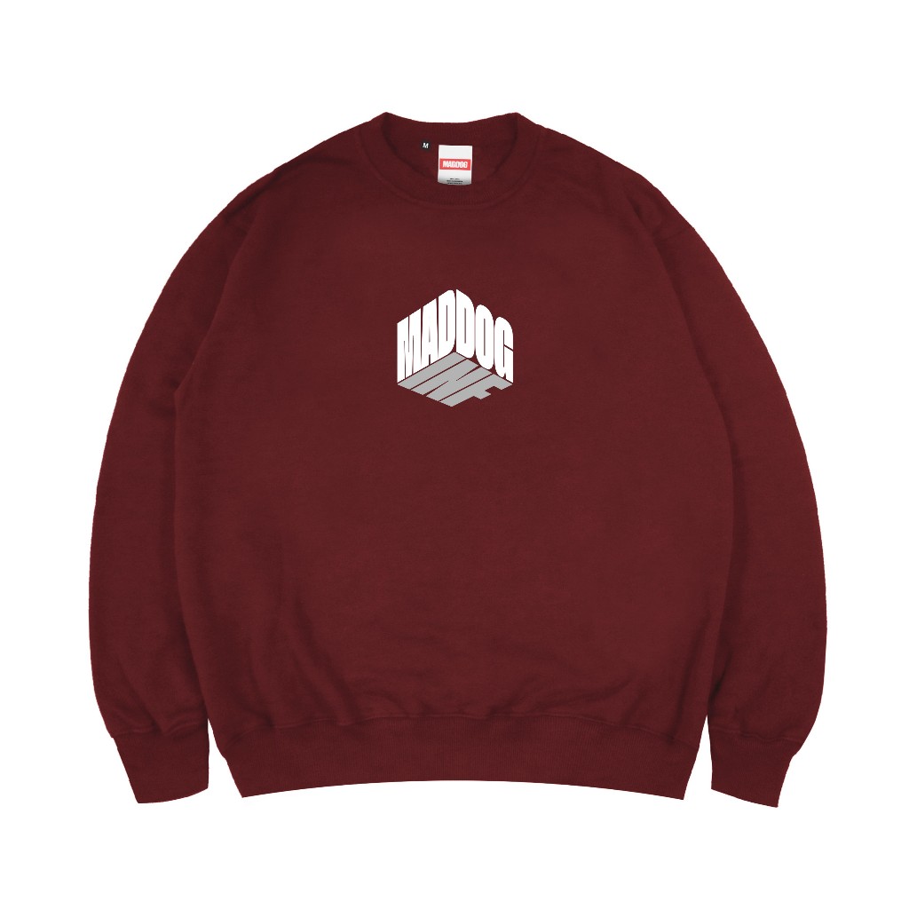 Maddog Infected - Crewneck - Cube CN Maroon | Sweater Pria Wanita Unisex Distro ORIGINAL